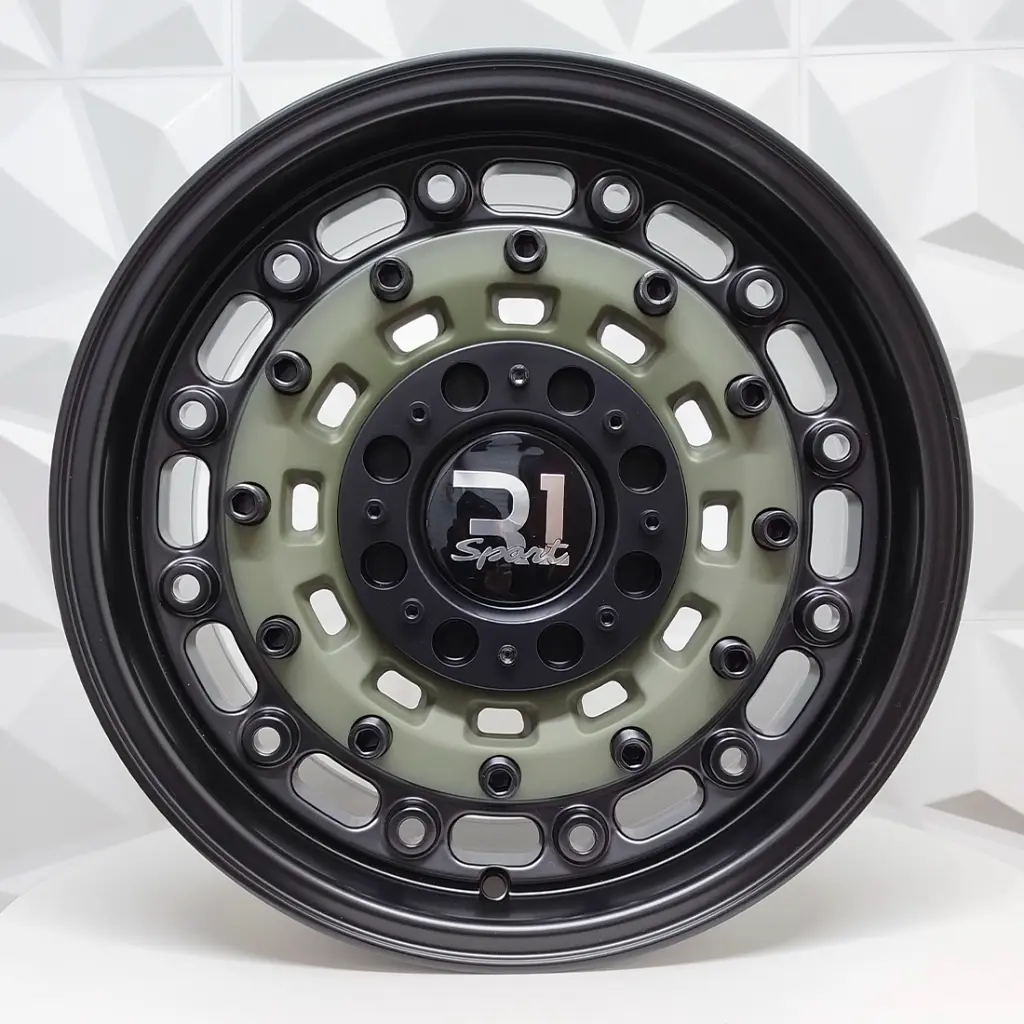 "RIN 16X8 6-139.7 R1 SPORT RGW8879 MATTE GREEN + BLACK LIP POLISH ET0 CB110" 
