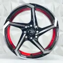RIN 15X7 4-100/114.3 R1 SPORT 2023 BLACK MACHINE RED LINE ET0 CB73.1 