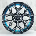 RIN 15X7 4-100/114.3 R1 SPORT 1314 BLACK MACHINE BLUE LINE ET5 CB73.1 