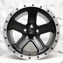 RIN 17X9 5-127 R1 SPORT L2292 MATTE BLACK ML BLACK RIVETS ET-6 CB71.5