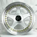 RIN 18X8.5 5-100/112 R1 SPORT 10518 SILVER MI GOLD RIVETS ET40 CB73.1