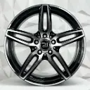 RIN 19X9 5-112 R1 SPORT A036 BLACK MACHINE FACE ET45 CB66.6