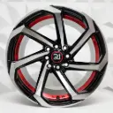 RIN 16X8 4-100/114.3 R1 SPORT X076 BLACK MACHINE AND RED UNCDERCUT ET0 CB73.1
