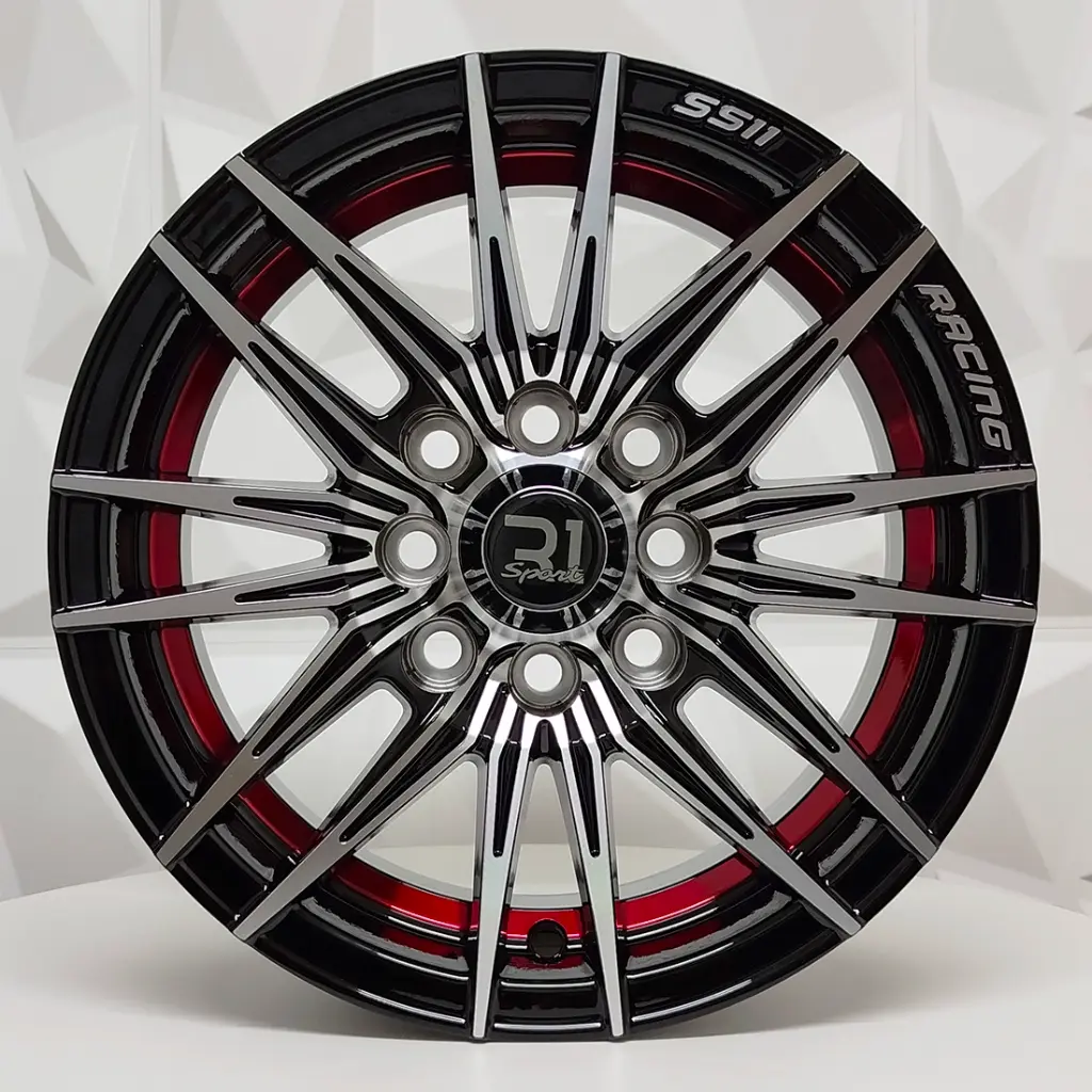 RIN 13X5.5 4-100/114.3 R1 SPORT L2070 BLACK MACHINE FACE RED LINE ET18 CB73.1